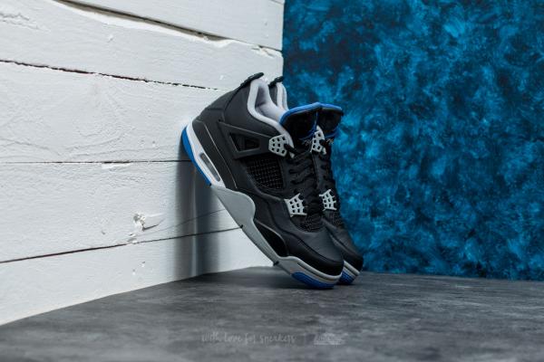 Air Jordan 4 Retro Black/ Game Royal-Matte Silver
