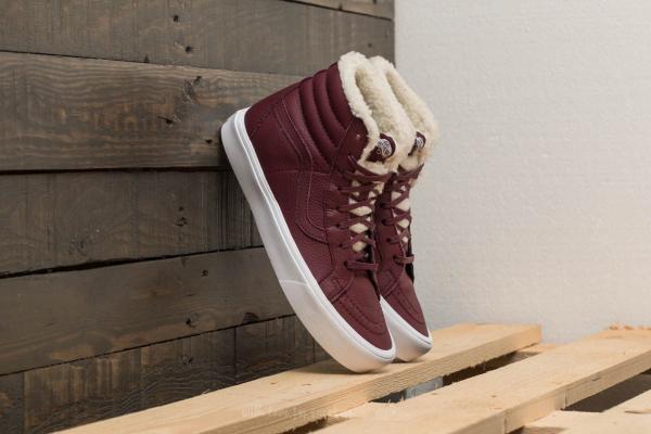 Vans SK8-Hi Reissue Lite (Sherpa) Burgundy/ True White