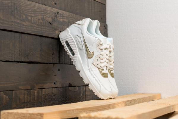 Nike Air Max 90 Leather (GS) Summit White/ Metallic Gold Star