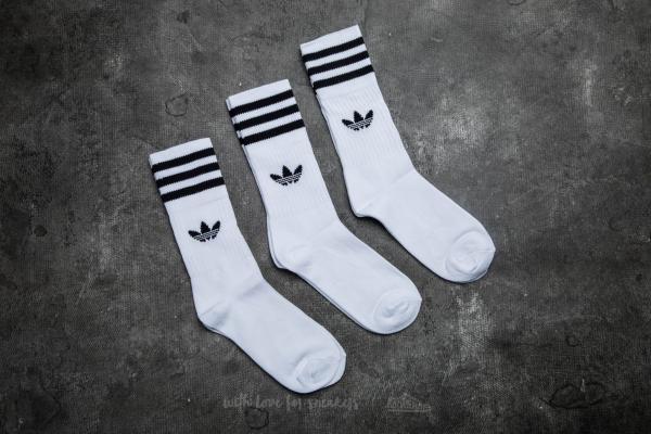 Ponožky adidas Solid Crew Sock 3-Pack White/ Black 35-38