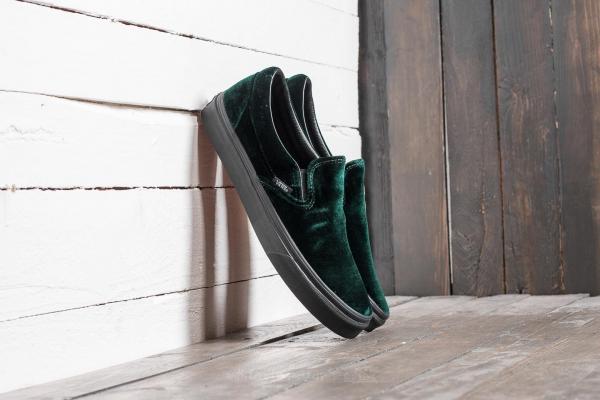 Vans Classic Slip-On (Velvet) Green/ Black