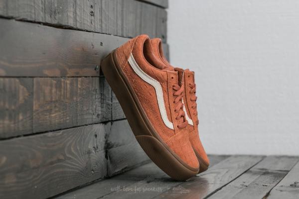 Vans Old Skool Platform (Croc Suede) Amber Brown/ Gum