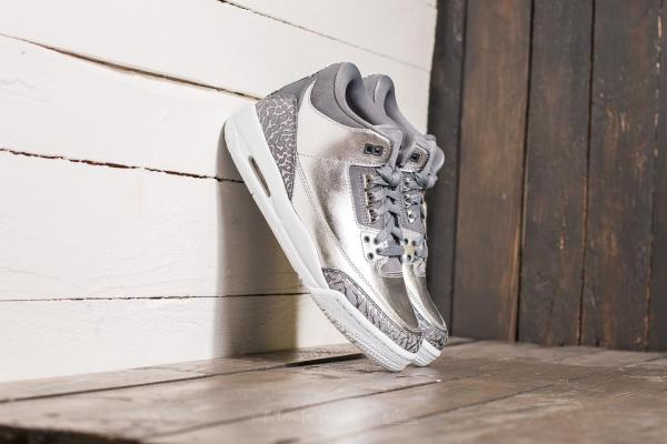Air Jordan 3 Retro Premium "Chrome" GS Metallic Silver/ Cool Grey