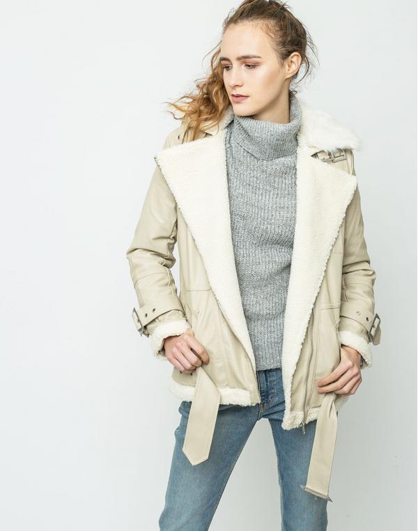 Neon Rose Fur Trim Aviator Clay L