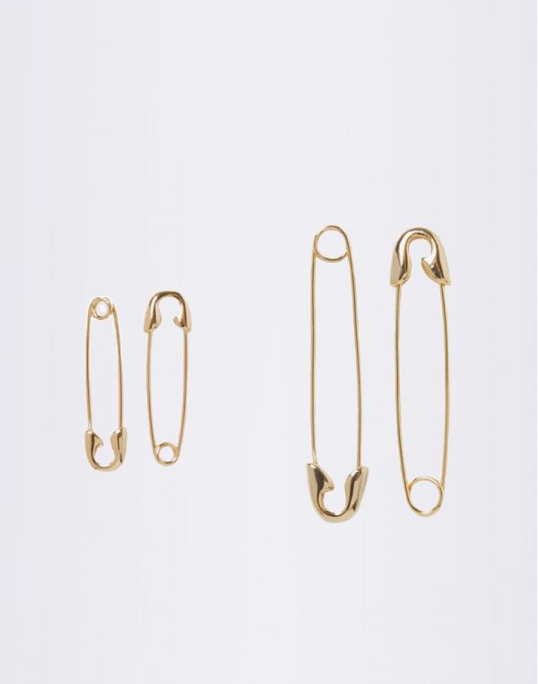 Cheap Monday Safety Pin Earrings Gold
