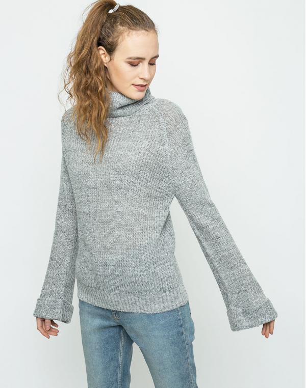 Neon Rose Turnback Cocoon Knit Grey XL