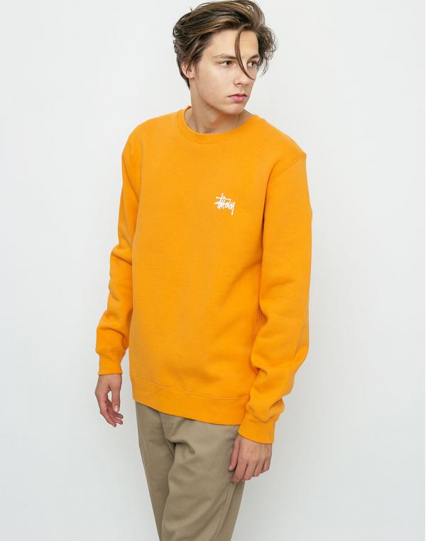 Mikina Stussy Basic Crew Apricot