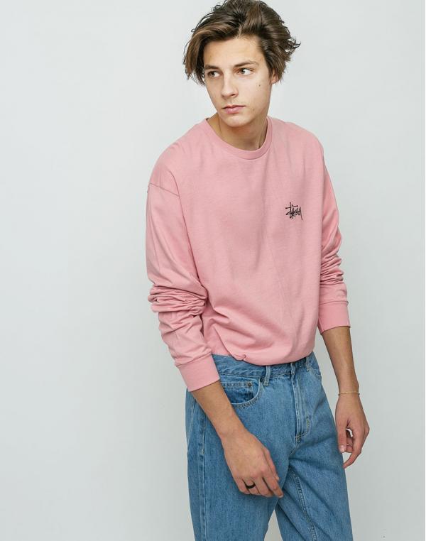 Logo tee Stussy Basic Dusty Rose