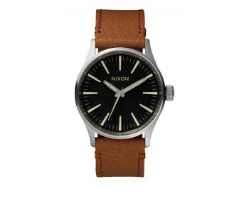 Nixon Sentry 38 Leather Black/Saddle