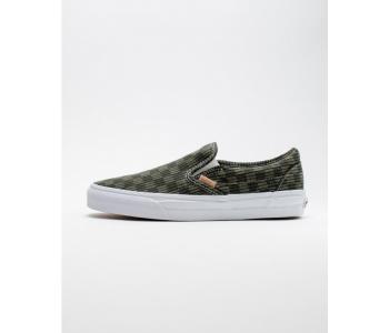 Vans Classic Slip-On California Washed Herringbn Grn/Chk