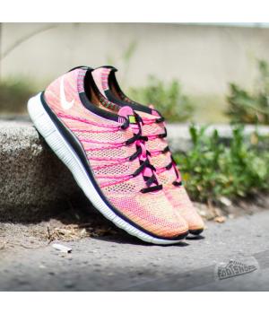 Nike Free Flyknit NSW Pink Flash/ White-Volt Black Glow
