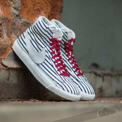 Nike Blazer Mid Premium Vintage QS White/ Dark Obsidian- Gym Red