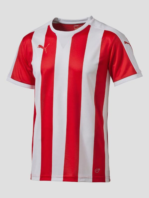 Tričko Puma Striped Shortsleeved Shirt red-white Barevná