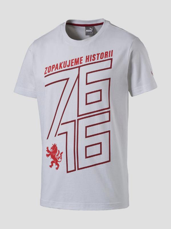 Tričko Puma Czech Republic 76 Fan Shirt white-chili Bílá