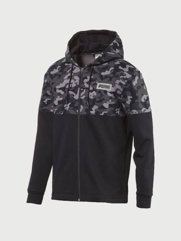 Mikina Puma AOP Rebel FZ Hoody, FL Černá