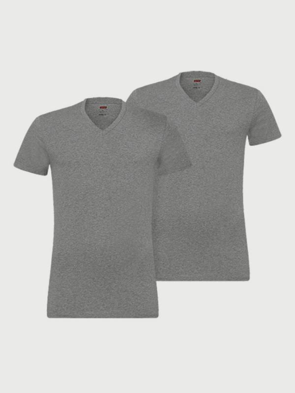 Tričko Levi's® 200Sf V-Neck 2 Pack Šedá