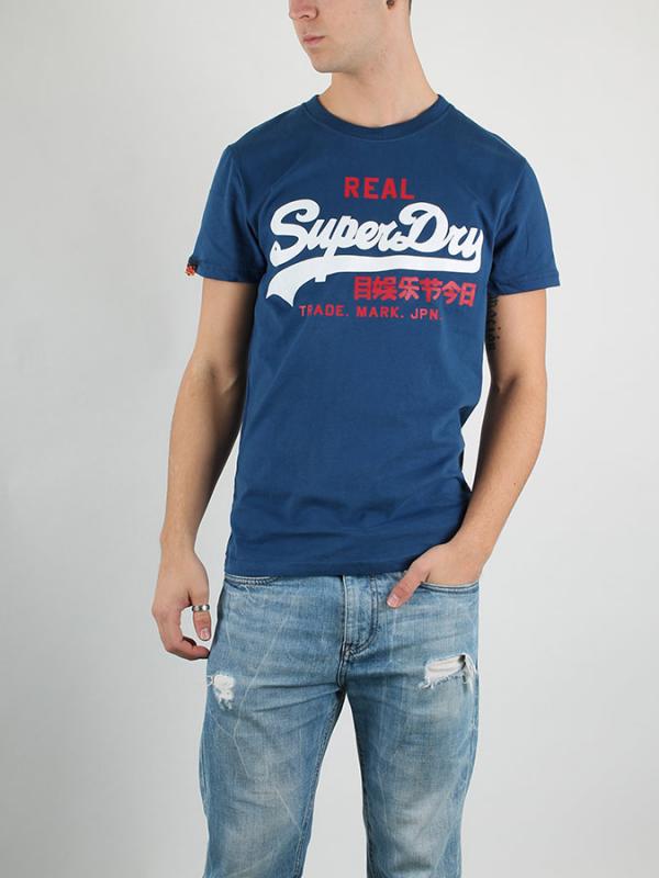 Tričko Superdry BIG REAL Modrá