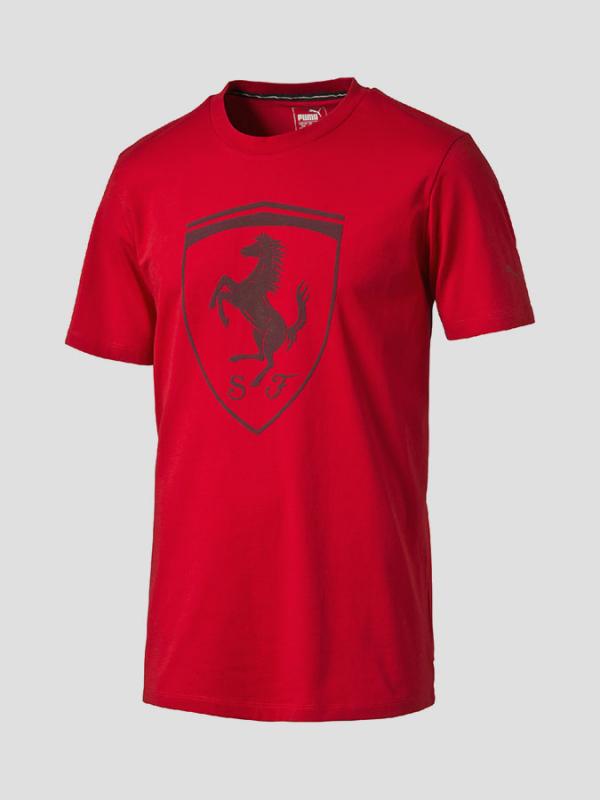 Tričko Puma Ferrari Big Shield Tee Rosso C Červená