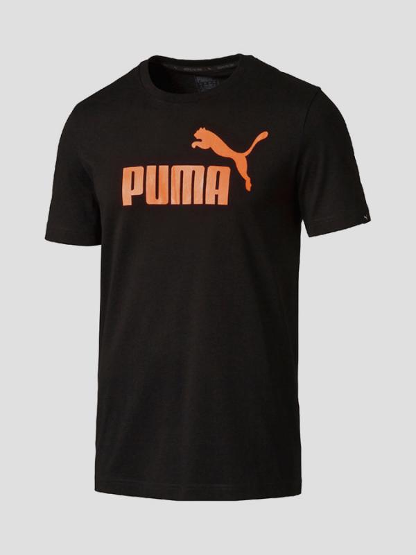 Tričko Puma ESS No.1 Tee Cotton Black-shocking orang Černá