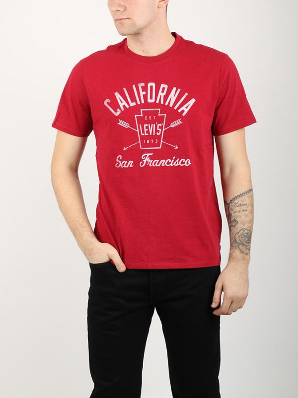 Tričko LEVI'S GRAPHIC SETIN NECK 2 TRAPZ CRIMSON HTR Červená