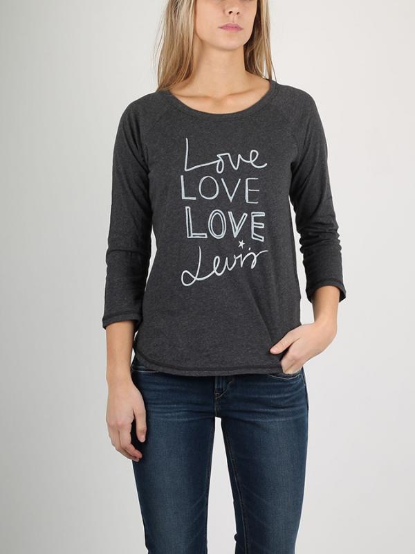 Tričko LEVI'S L/S RAGLAN LOVE RAGLAN OBSIDIAN H Šedá