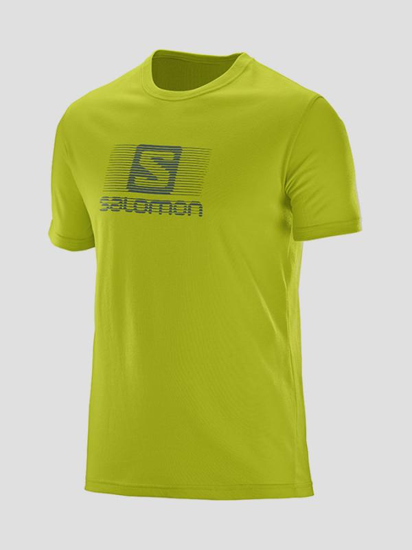 Tričko Salomon BLEND LOGO SS TEE M LIME PUNCH Žlutá