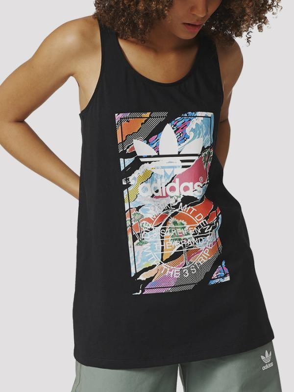 Tílko adidas Originals TONGUE L TANK Černá