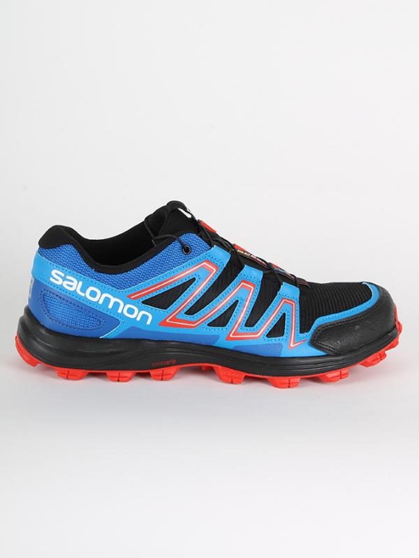 Boty Salomon SPEEDTRAK BLACK/Blue Yonder/Lava Orange Modrá