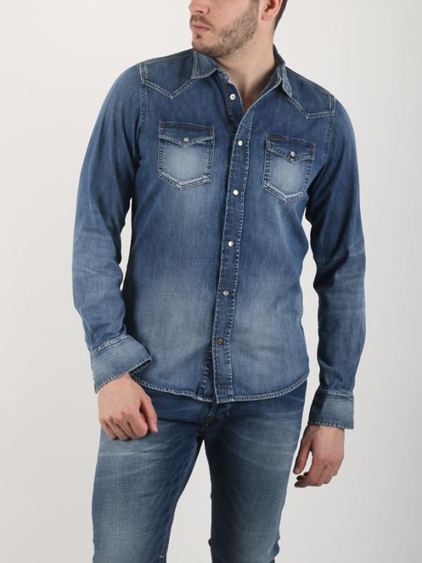 Košile Diesel NEW-SONORA CAMICIA Modrá