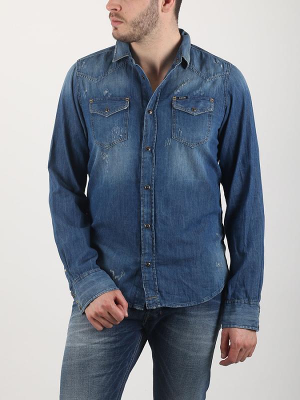 Košile Diesel NEW-SONORA CAMICIA Modrá