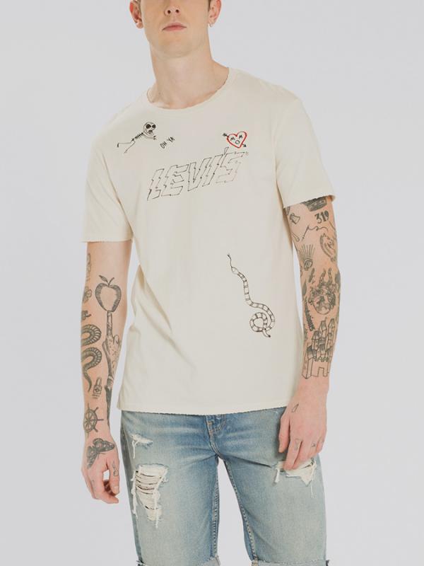 Tričko LEVI'S GRAPHIC SETIN NECK 2 BC DRAWN CHA Barevná