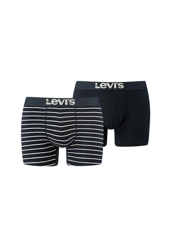 Boxerky LEVI'S 200Sf Vintage Stripe 0312 Boxer Brief 2 Pack Modrá