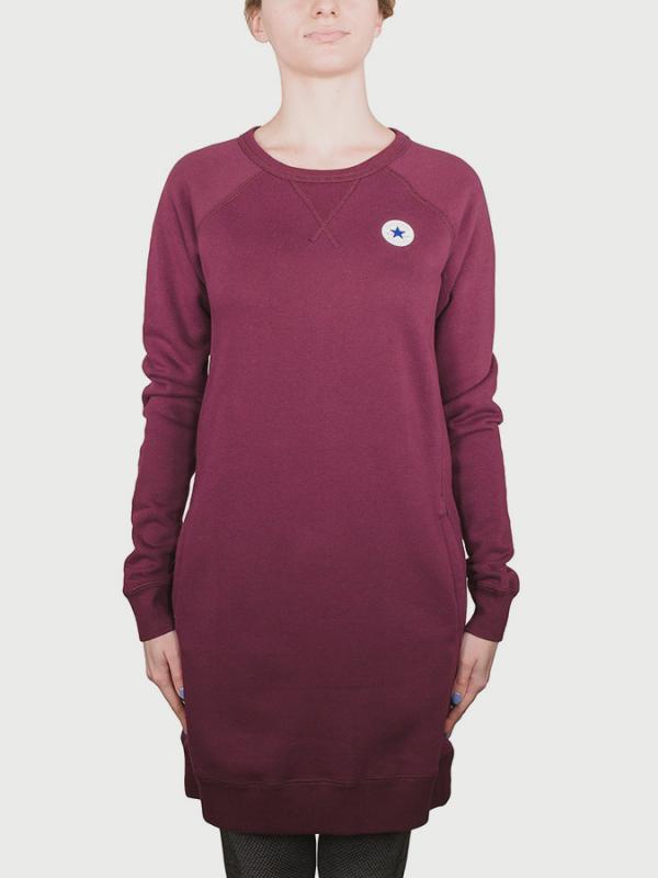 Šaty Converse Core Sweatshirt Dress Červená