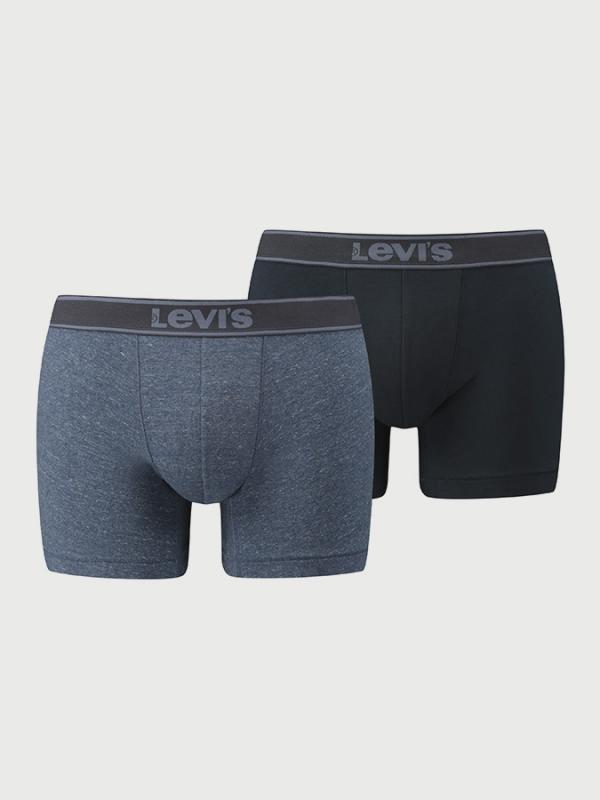 Boxerky LEVI'S 200Sf Vintage Heather Boxer Brief 2 Pack Modrá