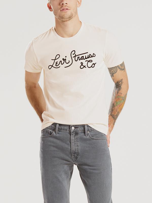 Tričko LEVI'S Wordmark Graphic Tee Wm Stitch Marshmal Bílá
