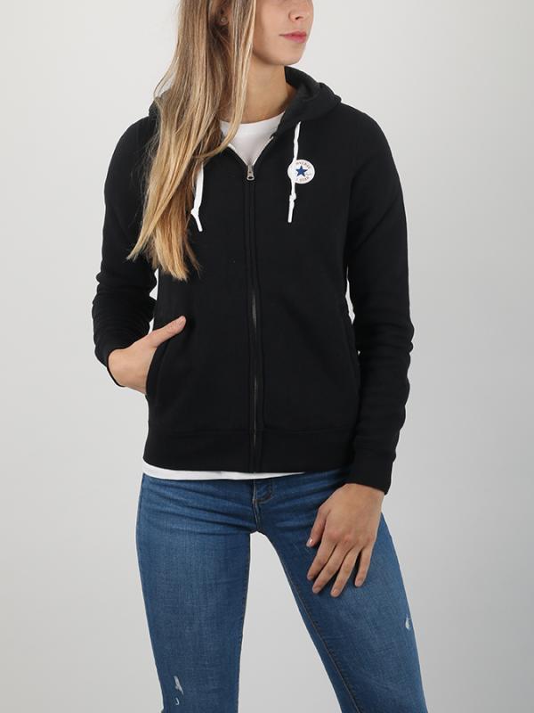 Mikina Converse Core Full Zip Hoodie Černá