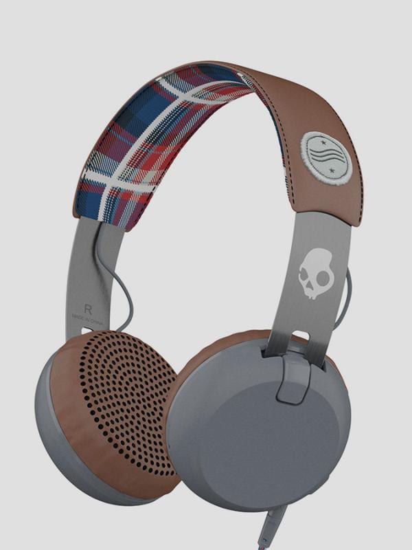 Sluchátka Skullcandy GRIND ON-EAR W/TAP TECH AMERICANA/PLAID/GRAY Barevná