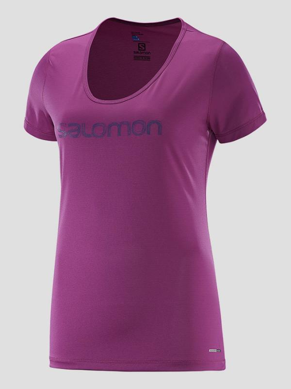 Tričko Salomon MAZY GRAPHIC SS TEE W ASTER PURPLE Růžová