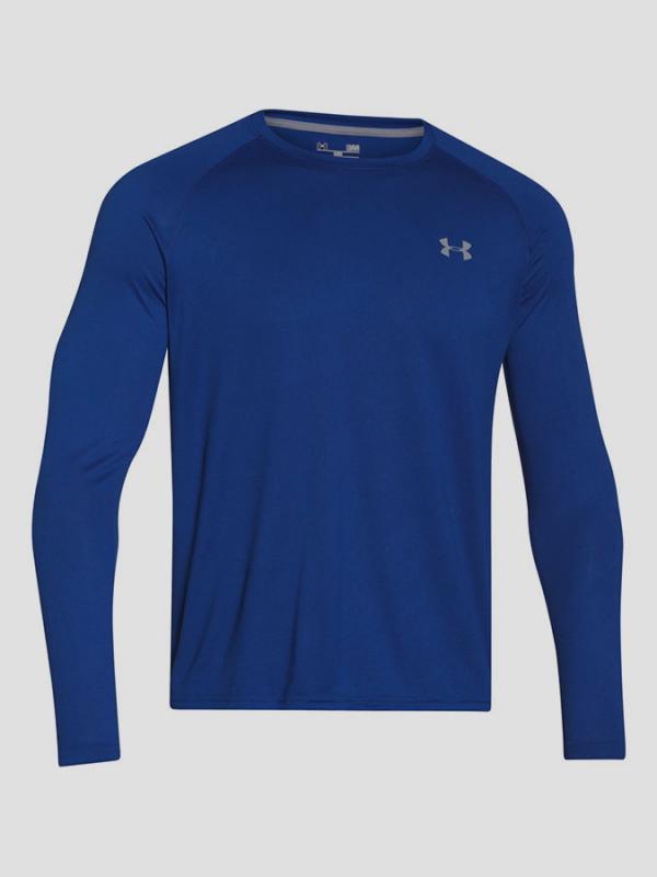 Tričko Under Armour Heatgear Tech LS Tee Modrá