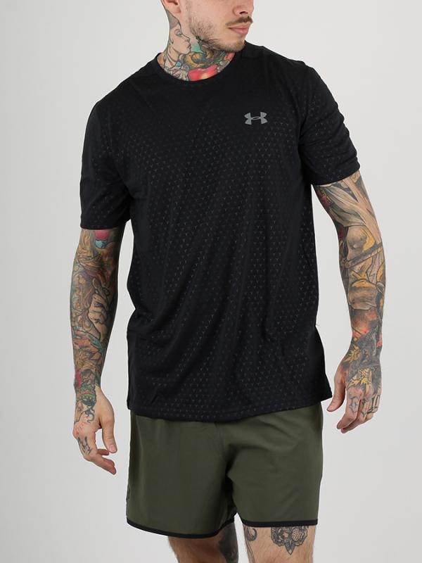 Tričko Under Armour Threadborne Fitted Emobssed SS Černá