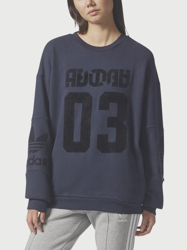 Mikina adidas Originals TREFOIL SWEATER Modrá