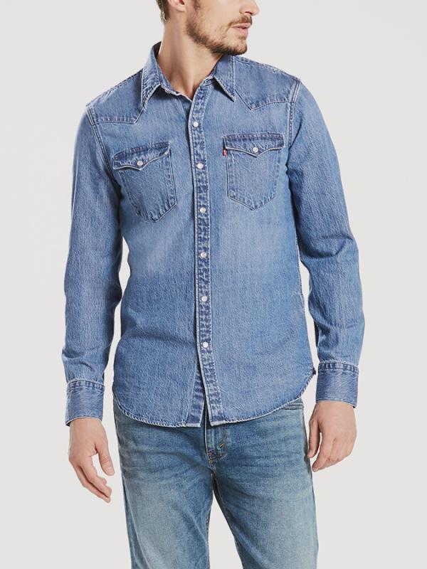 Košile LEVI'S Barstow Western Acid Indigo Modrá