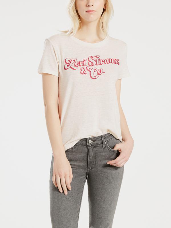 Tričko LEVI'S The Perfect Tee Feminine Marshmallow Gr Bílá