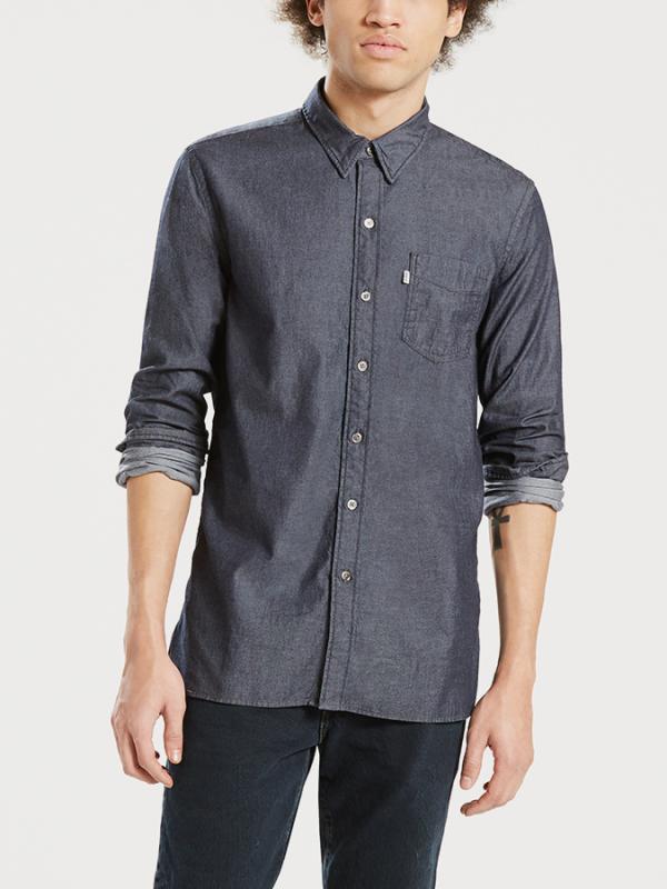 Košile LEVI'S Sunset 1 Pocket Shirt Flat Black Modrá