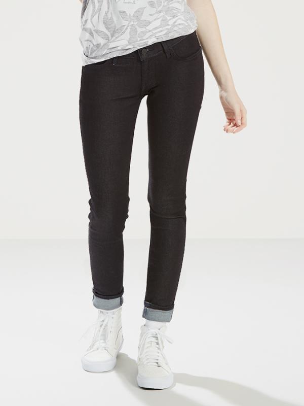 Džíny LEVI'S L8 Low Super Skinny L8 Midnight Černá