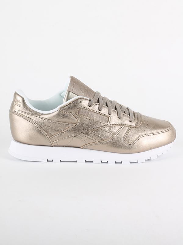 Boty Reebok Classic CL LTHR MELTED METAL Stříbrná