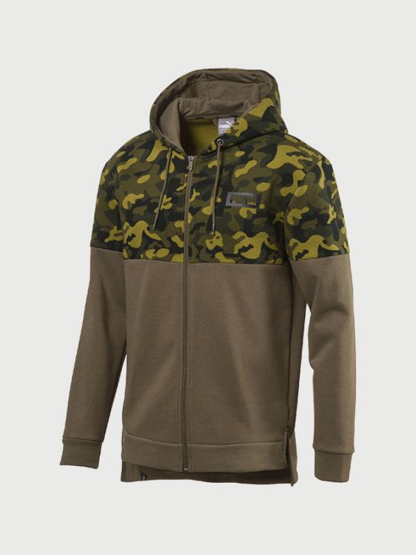 Mikina Puma AOP Rebel FZ Hoody, FL Oranžová