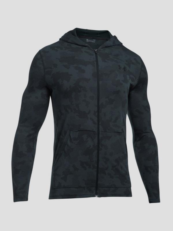 Tričko Under Armour Threadborne Fitted FZ Hoody Černá