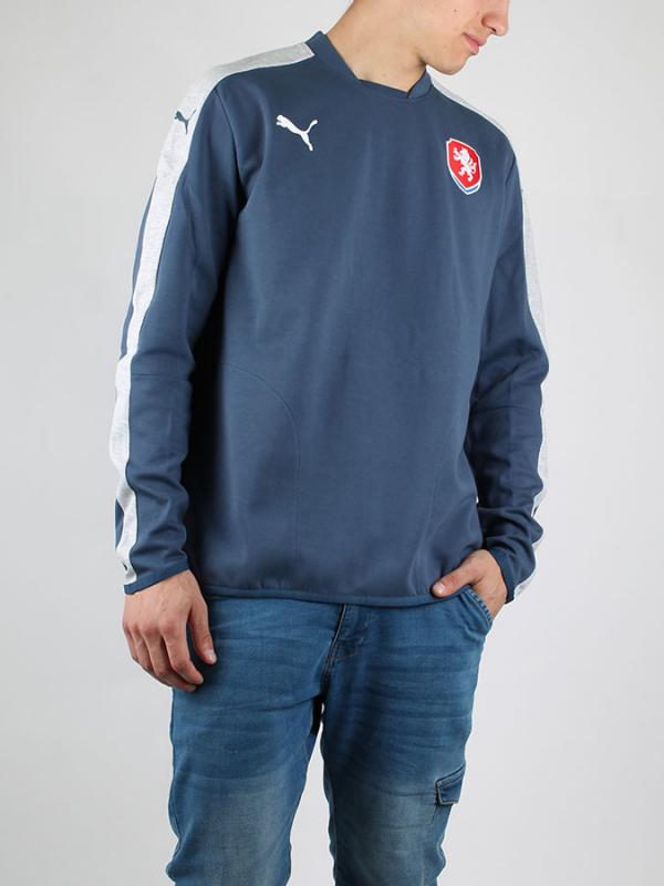 Mikina Puma Czech Republic Casuals Crew Ne Modrá