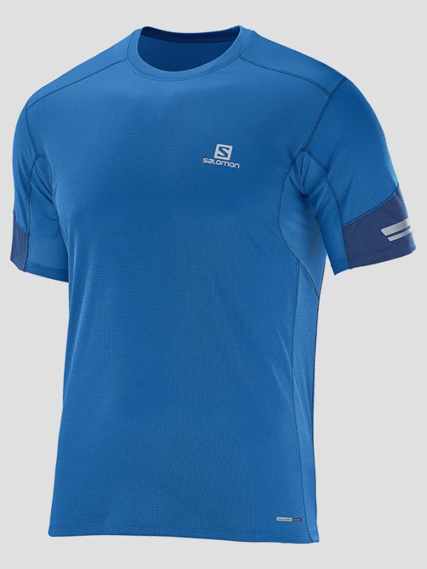 Tričko Salomon AGILE SS TEE M Union Blue/Midnight Blue Modrá